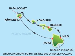7-Day Hawaii, Round-trip Honolulu Itinerary Map